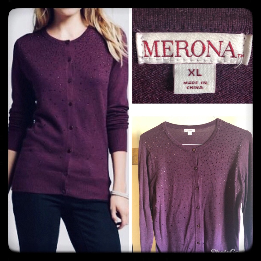 Merona Embellished Cardigan (purple)